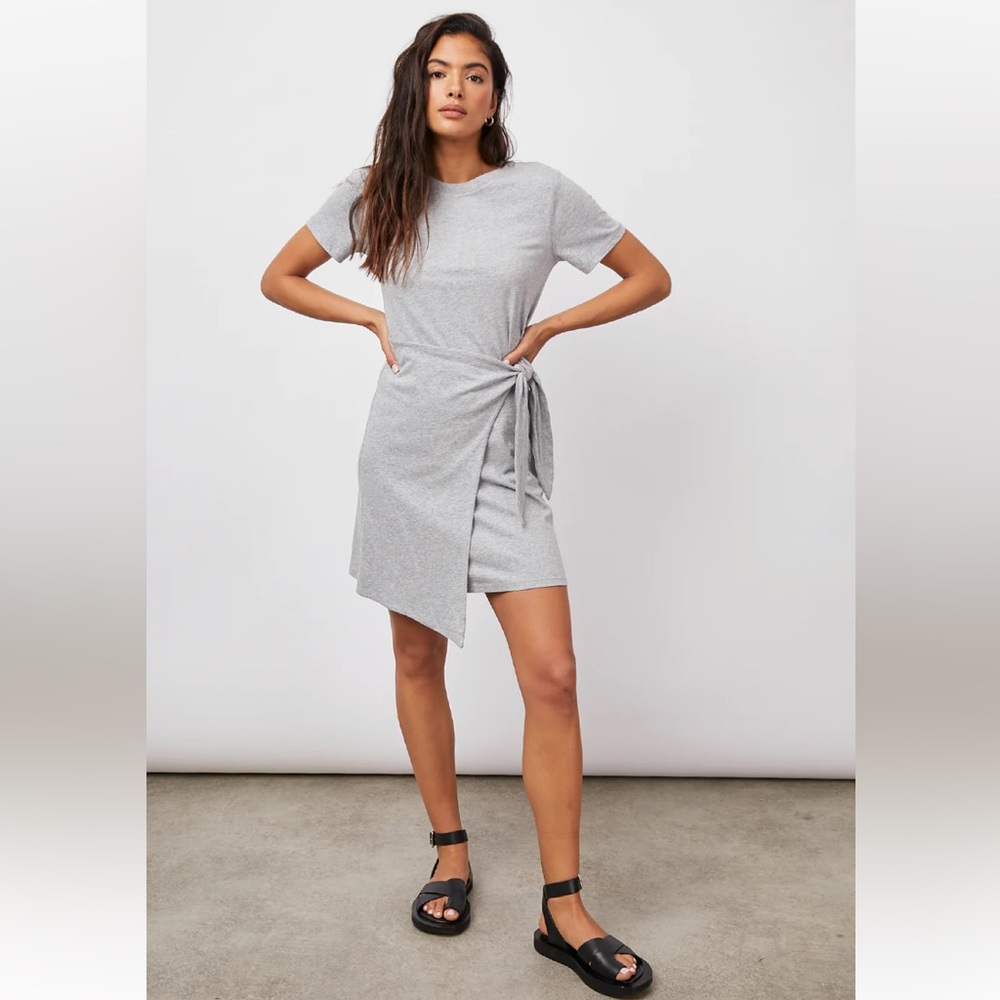 Gray RAILS wrap t-shirt dress